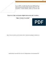 Una Metáfora para Un Sistema Dinámico de Puesta en Valor en Formato Digital Interactivo Del "Archivo Olga y Leticia Cossettini"