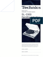 Technics SL-300 Turntable Operating Instructions