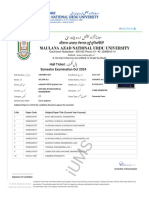 MANUU UMS - Admit Card 3rd Sem