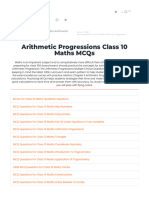 MCQ Questions For Class 10 Maths Arithmetic Progressions