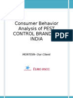 Consumer Behavior Analysis of PEST CONTROL BRANDS in INDIA