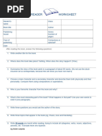 Reader Worksheet