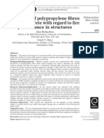 The Effect of Polypropylene Fibres Within Concrete With Regard To Fire Performance in Structures