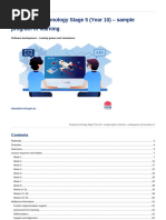 Computing Tech s5 Y10 Creating Games and Simulations Sample Program of Learning