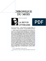 Chronique Du Mois: La Revue Litteraire