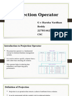 Projection Operator DBMS 6222