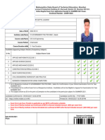 Exam Form Application of Candidate For