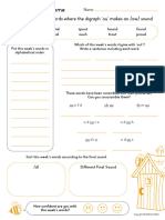 Spelling Shed 2022 - Stage 3 - Lesson 1 - Words Where The Digraph Ou Makes An Ow Sound - Homework Sheet