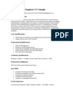 Network Engineer CV English Sample