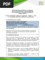 Guía de Actividades y Rúbrica de Evaluación - Unidad 2 - Fase 4 - Tecnologías Aplicables, Calibración y Verificación