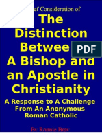 Distinction Between Bishops and Apostles in Christianity