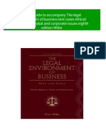 Study Guide To Accompany The Legal Environment of Business Text Cases Ethical Regulatory Global and Corporate Issues Eighth Edition Miller