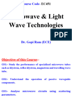 Microwave & Light Wave Technologies: Course Code