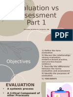 Evaluation Vs Assessment