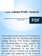 Cost Volume Profit Analysis