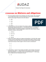 Problems On Mixtures and Alligations