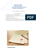 CONTRACT LAW - TERMS OF A CONTRACTxpp 2014-15