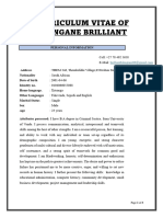 Curriculum Vitae of Hlongane Brilliant: Personal Information