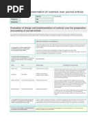 Design and Implementation of Controls Over Journal Entries