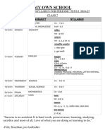 Class-7 Time Table & Syllabus For P.T.-2 (2024-25)