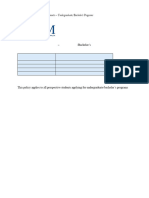 Admissions Requirements Undergraduate