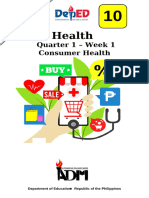 Health: Quarter 1 - Week 1 Consumer Health