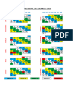 Calendário de Folgas Do Revezamento - 2025