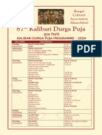 87th DURGA PUJA 2024 - Program Card