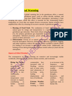 Causes of Global Warming-Formative Test