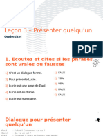 Leçon 3 - Présenter Quelqu'un