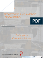 Unidade 1 - Projeto e Planejamento de Canteiro