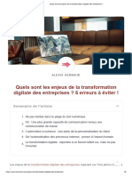 Quels Sont Les Enjeux de La Transformation Digitale Des Entreprises