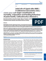 (2011) Efficacy of Essential Oils of Lippia Alba (Mill.) N.E. Brown and Callistemon Lanceolatus (Sm.) Sweet and Their Major Constituents on Mortality, Oviposition and Feeding Behaviour of Pulse Beetle, C