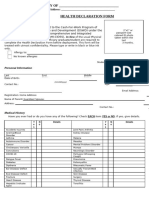 Health Declaration Form