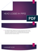 Head Losses in Pipes