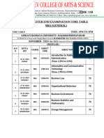 3RD Sem Bba Gen Time Table