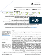 Assessment of Some Micronutrients and Vitamins of HIV Positive Patients in South South Nigeria