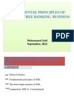 Fundamental Principles of Interest Free Banking Business: September, 2022