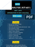 Unit 1 - DATA ANALYTICS - KIT-601 - AKTU