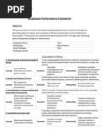 Evaluation Form