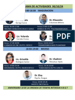 Cronograma de Actividades 30/10/24: 16:00-16:30 INAGURACION