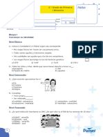 Examen Bimestral de Personal Social 2 Bimestre