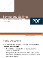 Buying and Selling - Trade and Cash Discounts