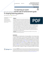 The Influence of E-Learning On Exam Performance and The Role of Achievement Goals in Shaping Learning Patterns