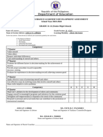 HOMEROOM GUIDANCE LEARNER'S DEVELOPMENT ASSESSMENT (sENIOR hIGH SCHOOL) - Deped - Tambayan