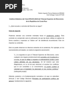 Análisis Didáctico Del Voto 8764-E3-2019 Del Tribunal Supremo de Elecciones