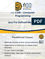 ITC C106 Lecture - Java Pre Defined Methods