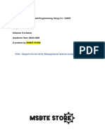 OOP - Report On Security Management System - 313305 - Fifth Micro-Project (Msbte Store)