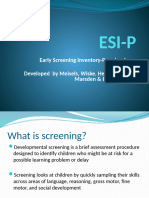 Early Screening Inventory Presentation