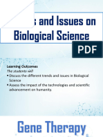 Trends and Issues On Biological Science Gene Therapy and Stem Cells